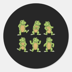 Sticker Rond Danser Crocodiles Enfants Alligator Amoureux Homme