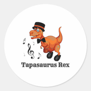 Sticker Rond Danser Cute Dinosaur Tap Dance Cadeau - Tapasaurus