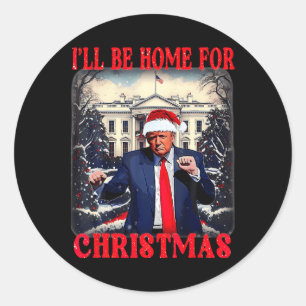 Sticker Rond Danser Drôle Humoristique Trump Je serai à la mais