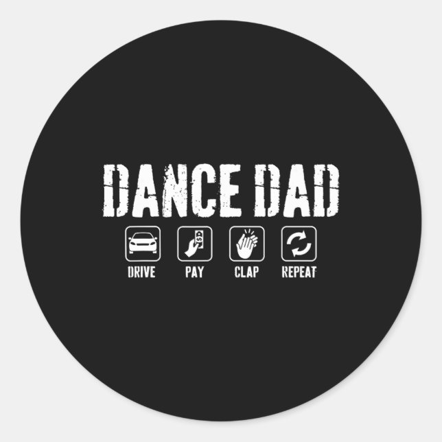 Sticker Rond Danser drôle Papa Concours Fière Danse Papa Père P (Devant)