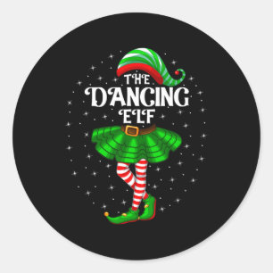 Sticker Rond Danser Elf Noël Famille Faire correspondre les fem
