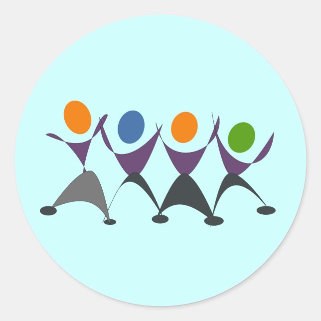 Sticker Rond Danser/Exercice Personnes (Devant)