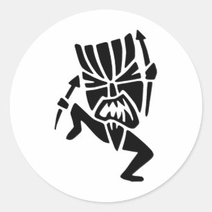 Sticker Rond Danser Tiki Man