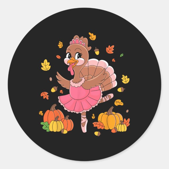 Sticker Rond Danser Turquie Danse Ballet Lover Danser Thanksgiv (Devant)