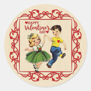 Sticker Rond Danser Valentine Sweethees