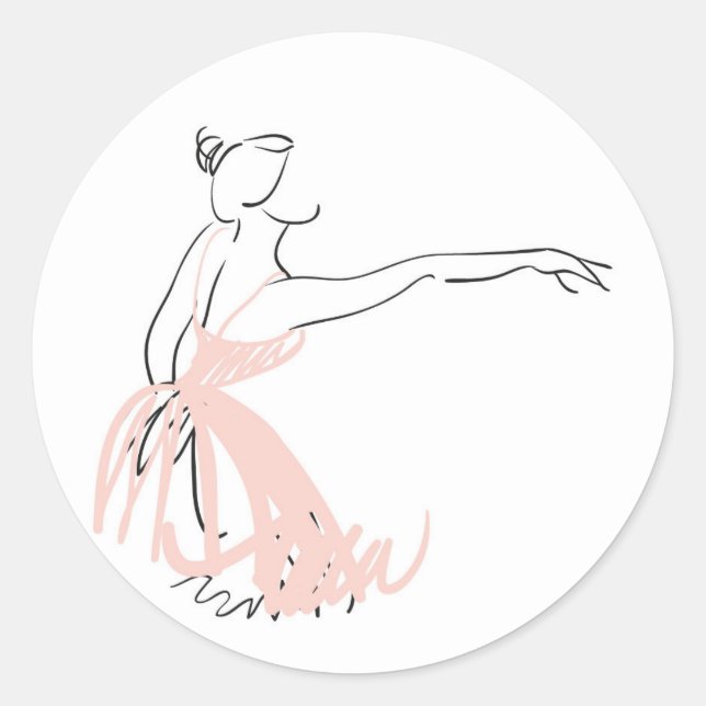 Sticker Rond Danseur de ballet Ballerina (Devant)
