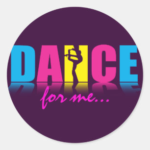 Sticker Rond Danseur de danse personnalisé