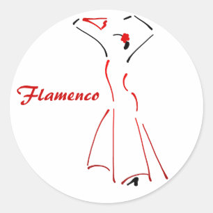 Sticker Rond Danseur de flamenco avec le slogan personnalisable