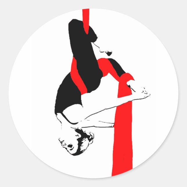 Sticker Rond Danseur de soies aériennes Gemini Pose (Devant)