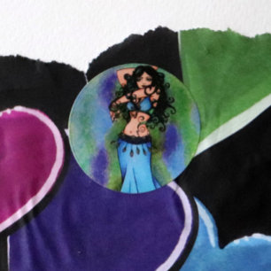 Sticker Rond Danseur du ventre