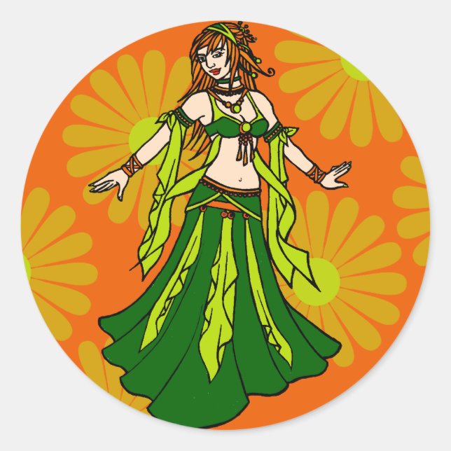 Sticker Rond Danseur du ventre irlandais (Devant)