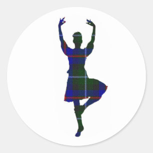 Sticker Rond Danseur écossais des Highlands