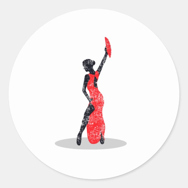 Sticker Rond Danseur flamenco (Devant)