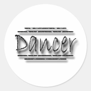 Sticker Rond Danseur souligné noir