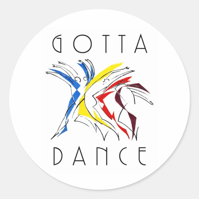 Sticker Rond Danseurs abstraits dansant - Œuvre d'art pour amat (Devant)