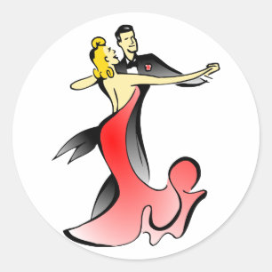 Sticker Rond Danseurs de salle de bal dansant couple danse swin