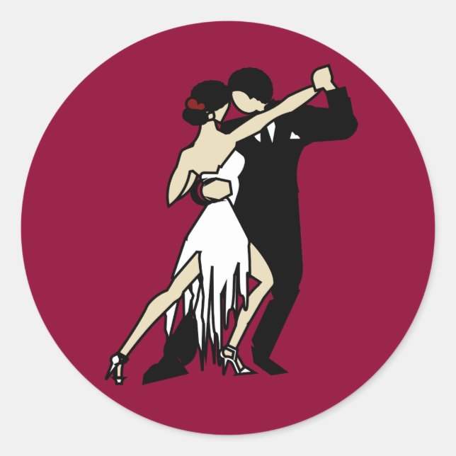 Sticker Rond Danseurs de tango (Devant)