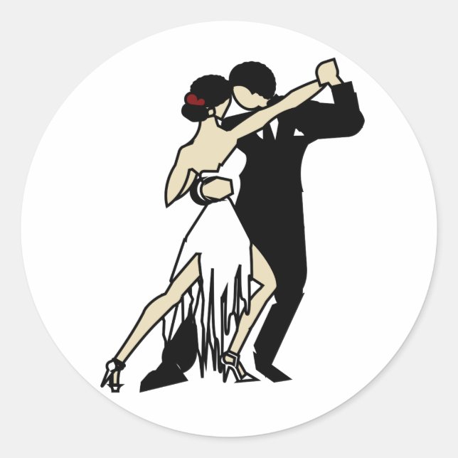 Sticker Rond Danseurs de tango (Devant)