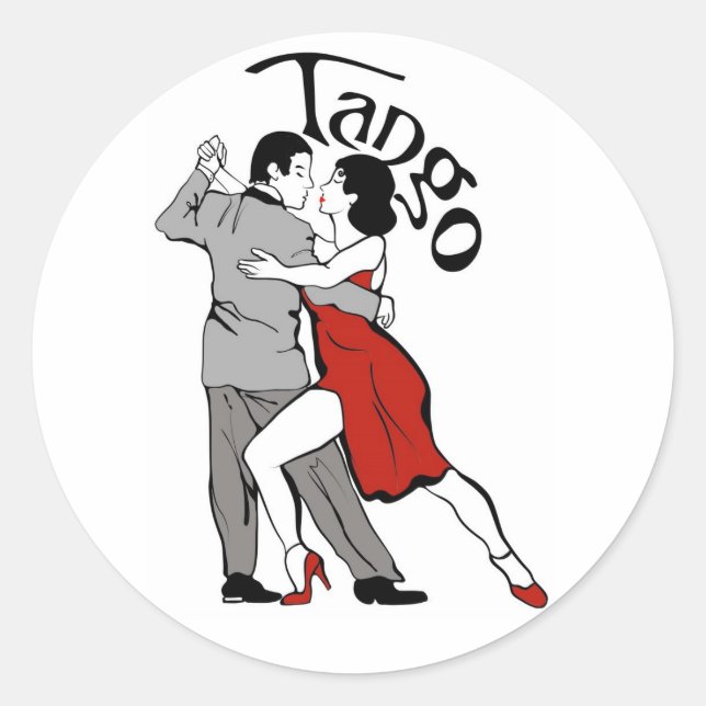Sticker Rond Danseurs de tango (Devant)