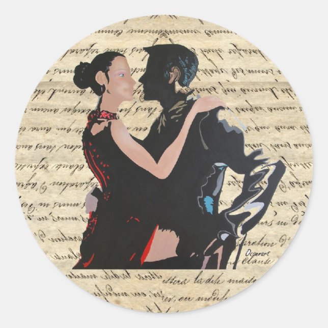 Sticker Rond Danseurs de tango (Devant)