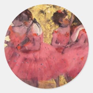 Sticker Rond Danseurs en rose