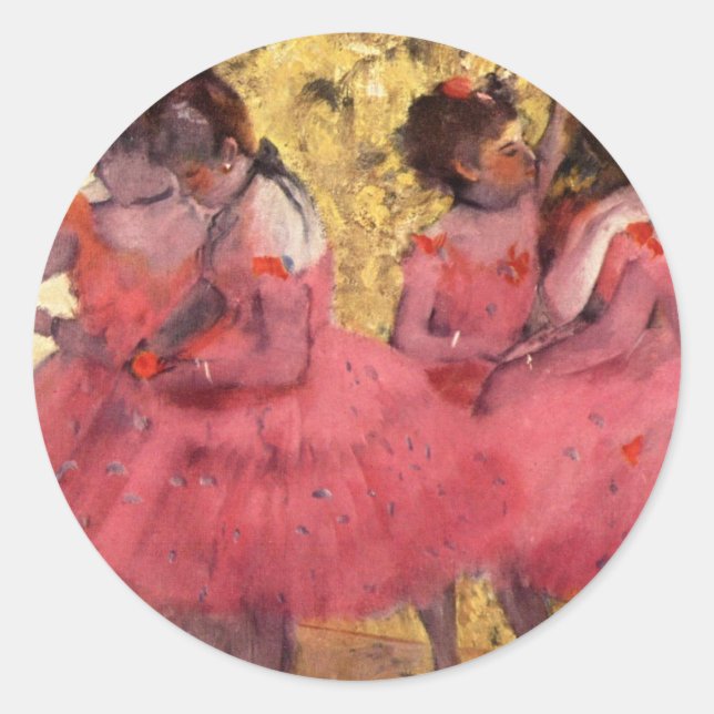 Sticker Rond Danseurs en rose (Devant)