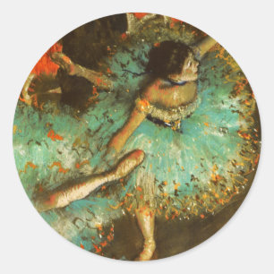 Sticker Rond Danseuse de ballet Danseuse verte Danseuse Degas P