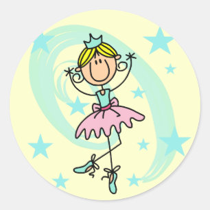 Sticker Rond Danseuse de Ballet - T-shirts et Cadeaux Blonds
