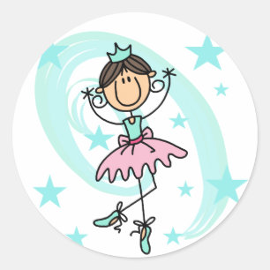 Sticker Rond Danseuse de Ballet - T-shirts Marron et Cadeaux