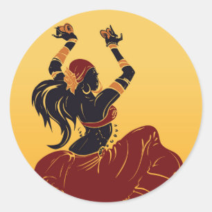 Sticker Rond danseuse du ventre de fusion tribale