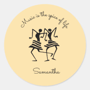 Sticker Rond Danseuses de célébration inspirantes et silhouette