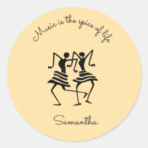 Sticker Rond Danseuses de célébration inspirantes et silhouette