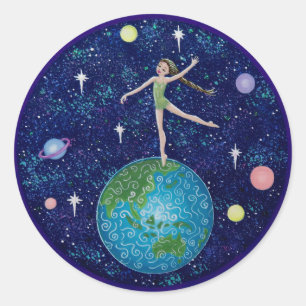 Sticker Rond Dansez légèrement sur la Terre mon enfant