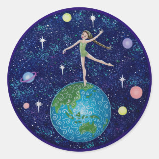 Sticker Rond Dansez légèrement sur la Terre mon enfant