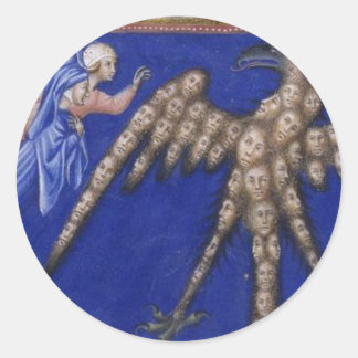 Sticker Rond Dante avec l'aigle au Paradiso