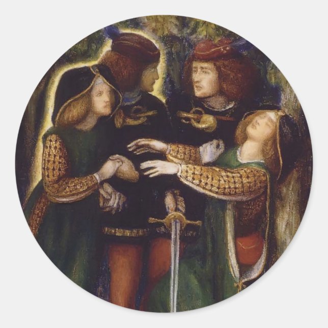 Sticker Rond Dante Gabriel Rossetti : Comment Ils Se Sont Renco (Devant)