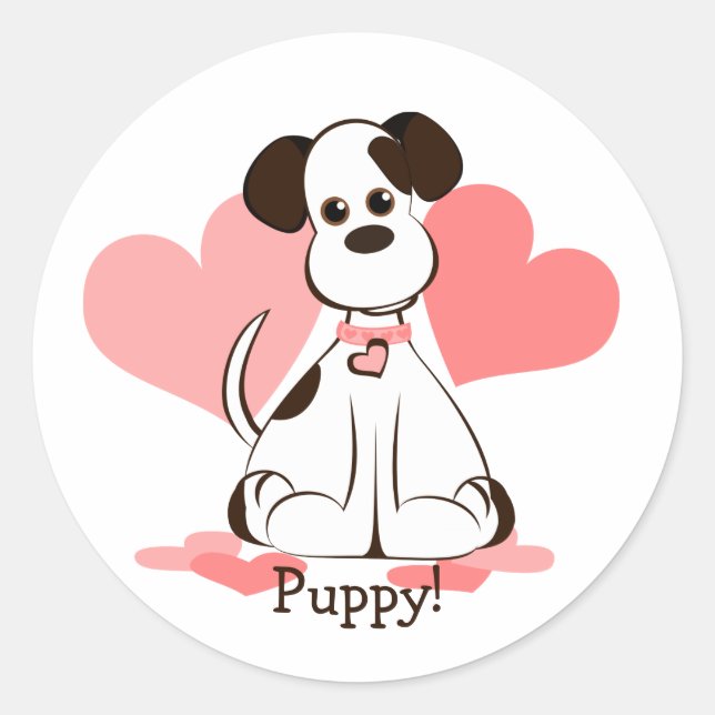 Sticker Rond Daphné le chien adopté (Devant)