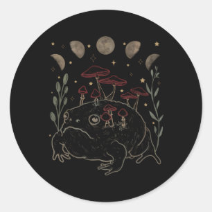 Sticker Rond Dark Academia Moon Witchy Goblincore esthétique Po
