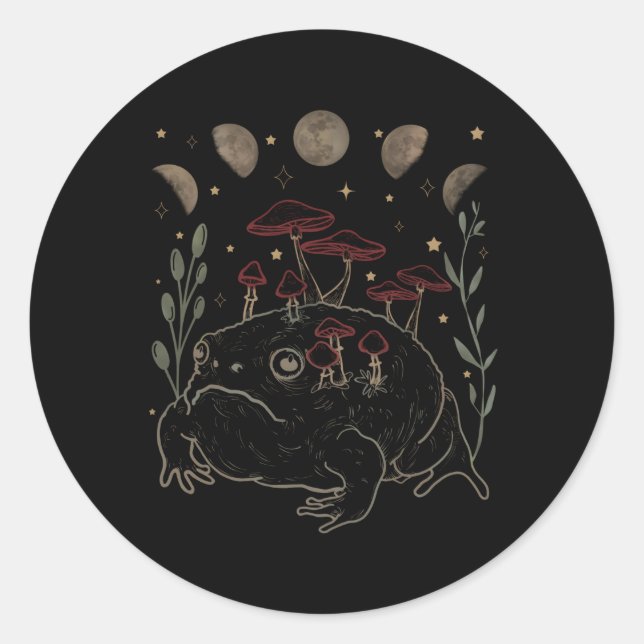 Sticker Rond Dark Academia Moon Witchy Goblincore esthétique Po (Devant)