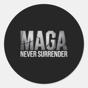 Sticker Rond Dark Mega Trump 2024 ne se rend jamais