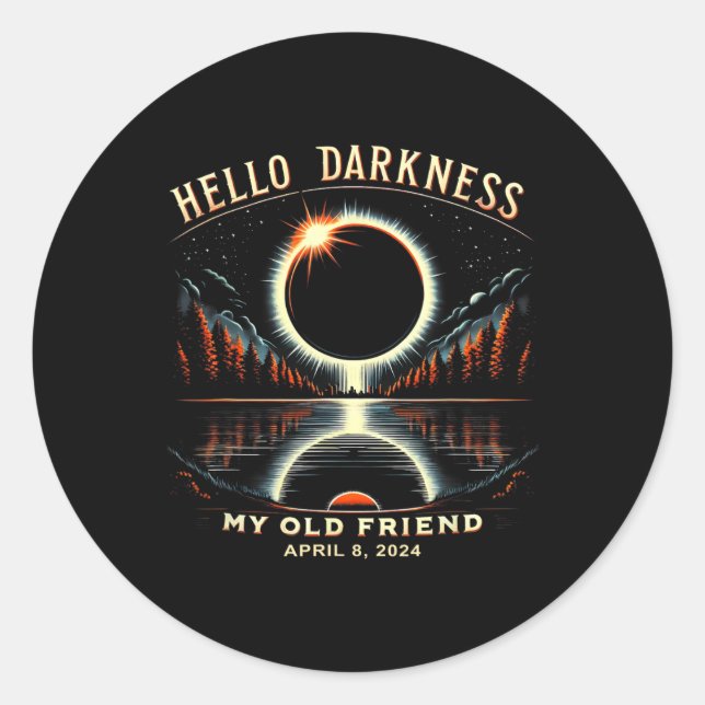Sticker Rond Darkness My Old Friend Solar Eclipse Avril 0817 (Devant)