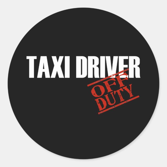 STICKER ROND DARME DU CONDUCTEUR DE TAXI HORS SERVICE (Devant)