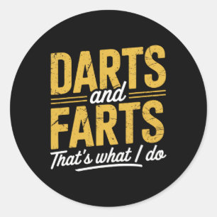 Sticker Rond Darts Farts Drôle Dart Dit Sarcasm Dart Hommes Wo