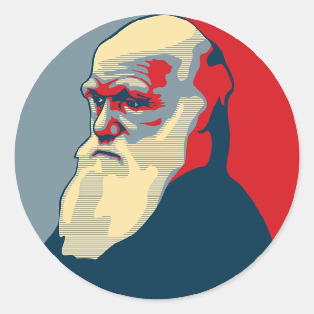 Sticker Rond Darwin, pas de texte (Devant)