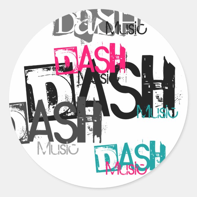 Sticker Rond Dash, DASH, Dash, Dash, Dash, Musique, Musique, Mu (Devant)
