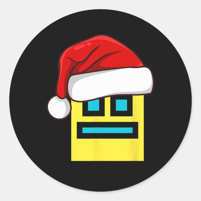 Sticker Rond Dash Geometry Répéter Noël Santa Hat Jeu Vide (Devant)
