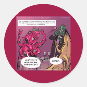 Sticker Rond Date Bio et OGM Drôle