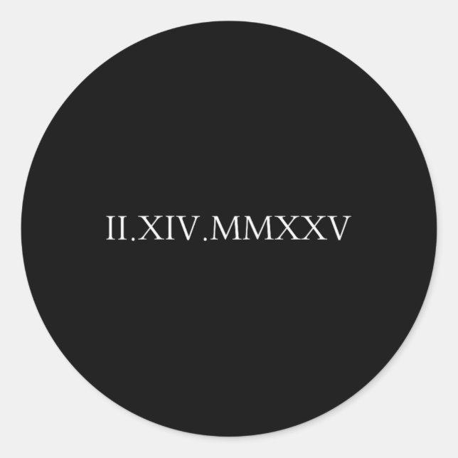 Sticker Rond Date Chiffres Romains Couple Saint-Valentin Duo Ch (Devant)