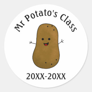 Sticker Rond Date de la classe de pommes de terre