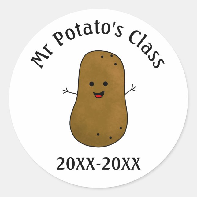 Sticker Rond Date de la classe de pommes de terre (Devant)